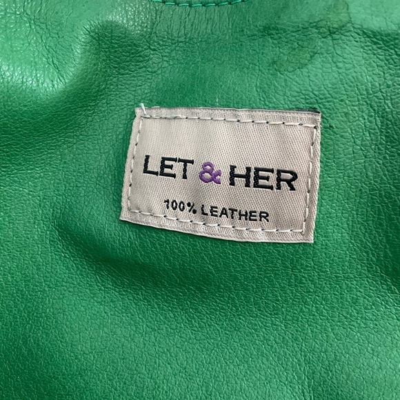 Let & Her Gray Leather Multicolor Snake Skin Side Whipstitch Large Tote Bag EUC - Picture 7 of 8